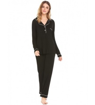 Acecor Pajamas Sleeve Button Down Sleepwear