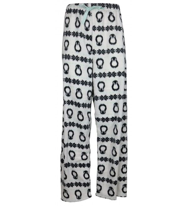 Women's Plus Minky Fleece Pajama Pants - Winter Penguins - CR188NUN5YX