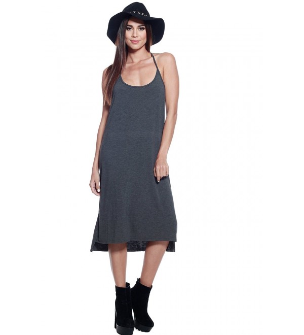 Womens Casual Length T strap Charcoal