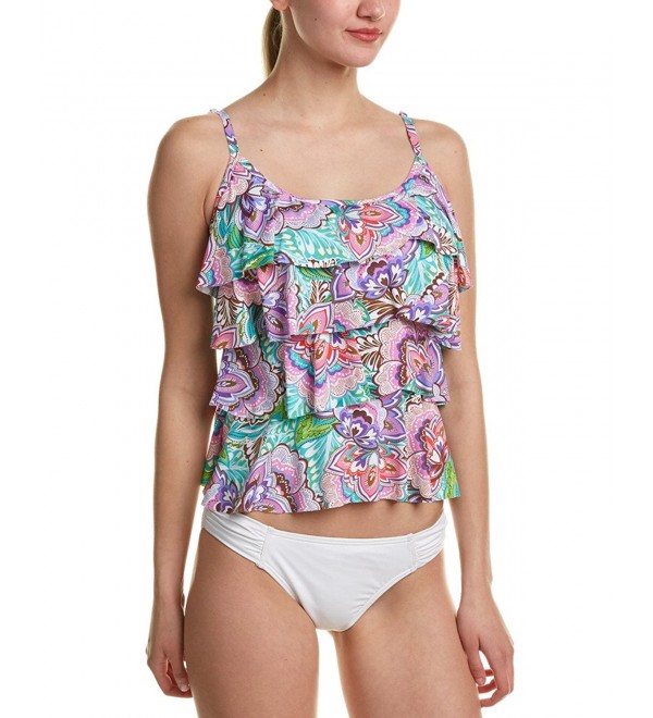 Miraclesuit Womens Printed Tiered Tankini
