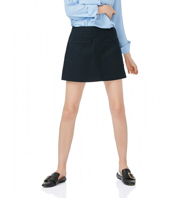 ZAN STYLE Womens Line Button Skirt