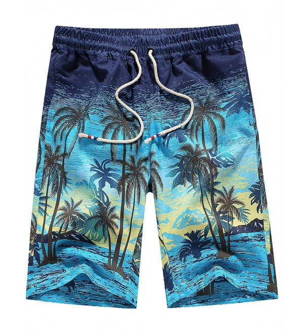 Men's Tropical Quick Dry Beach Shorts Casual Hawaiian Aloha Board ...