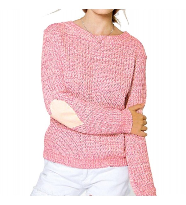 Womens Heart Patch Pullover Sweater