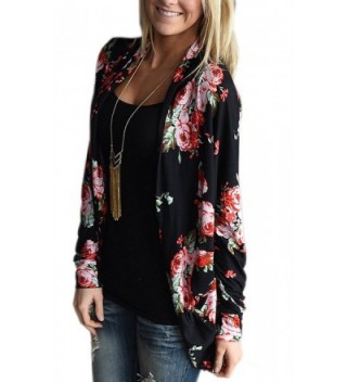 Womens Casual Sleeve Floral Cardigan