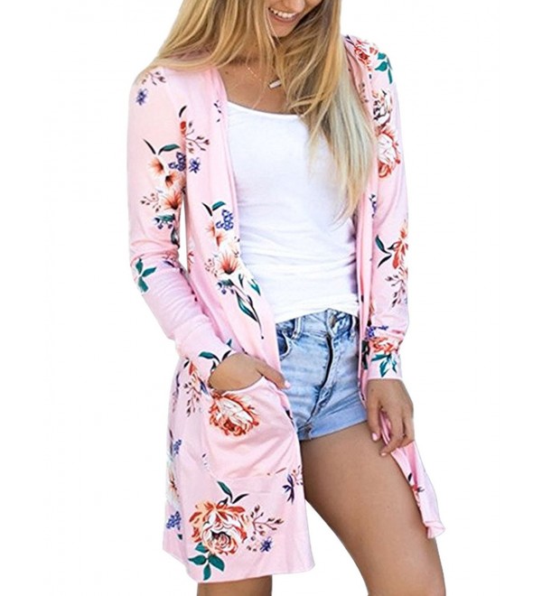 Womens Floral Cardigans Sweater Coverup