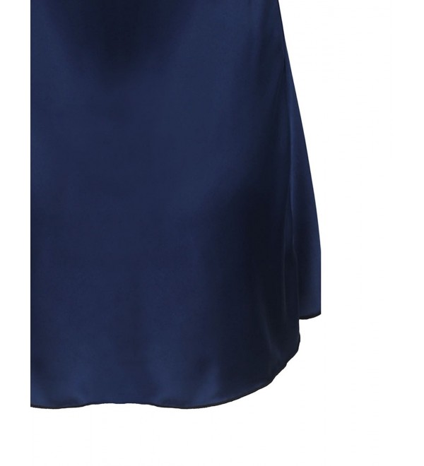 Women's Satin Chemise Nightdress Nightgown Lingerie - Dark Blue ...