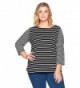 Ruby Rd Womens Boat Neck Striped