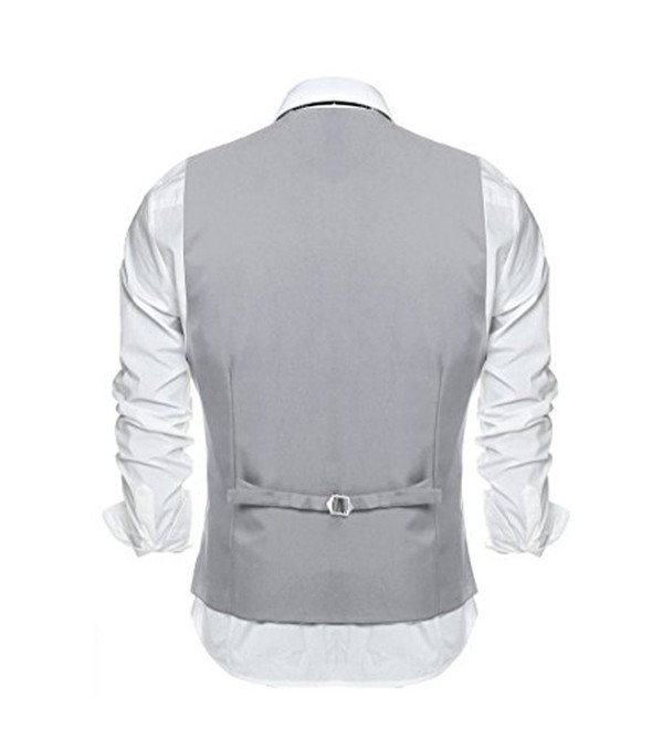 Men's Suit Vest- V-Neck 3 Button Slim Fit Formal Business Casual ...