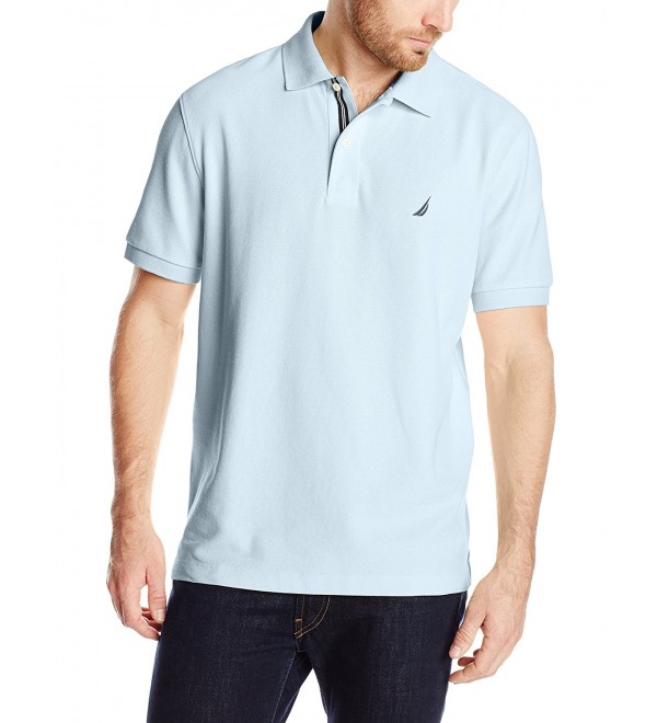 Men's Pique Solid Deck Polo Shirt - Seashore Blue - CY11O1U8MGL