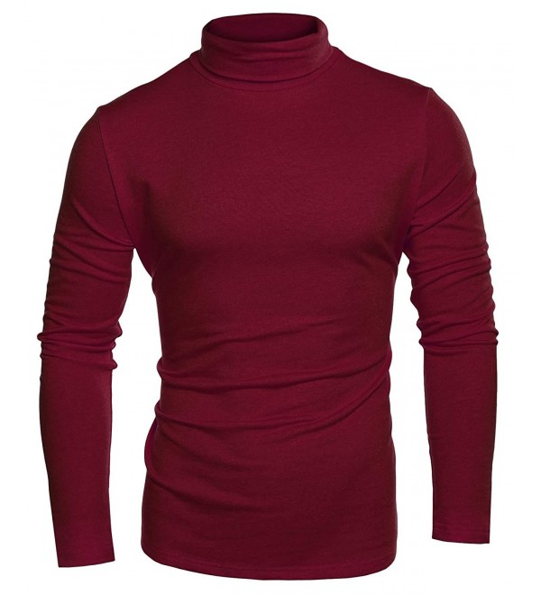 Mens Casual Basic Slim Fit Long Sleeve Thermal Turtleneck T-Shirts ...