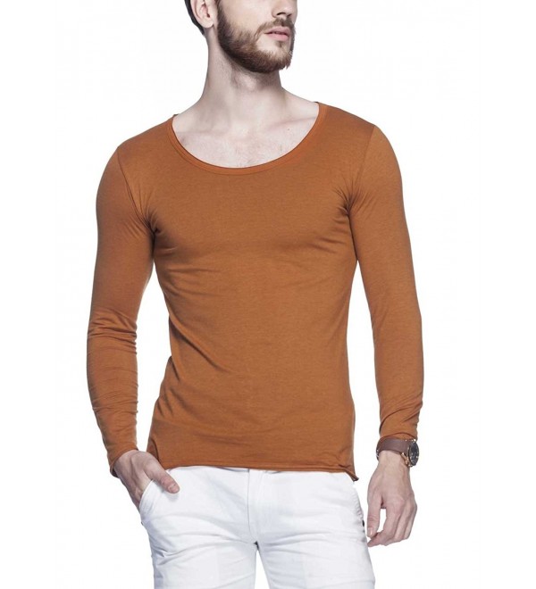 Tinted Solid Henley Sleeve T Shirt