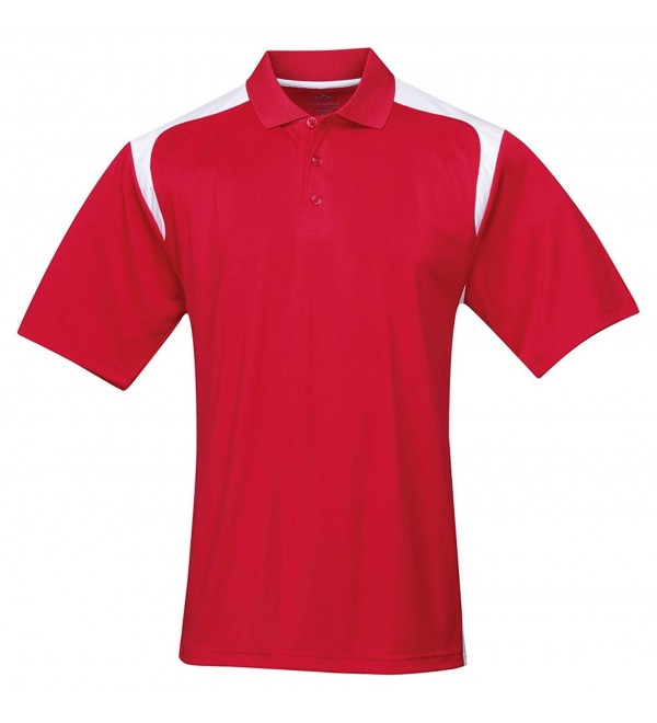 Men's 100% Polyester Sports Knit Golf Shirt (27 Colors- S-4XLT) - Red ...