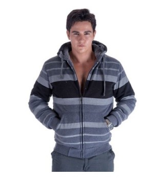 Leehanton Stripe Sherpa Lined Fleece Sweatshirt