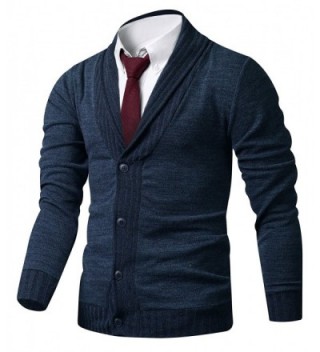 HARRISON83 Button Cardigan Sweater A_NS1095 NAVY 3XL