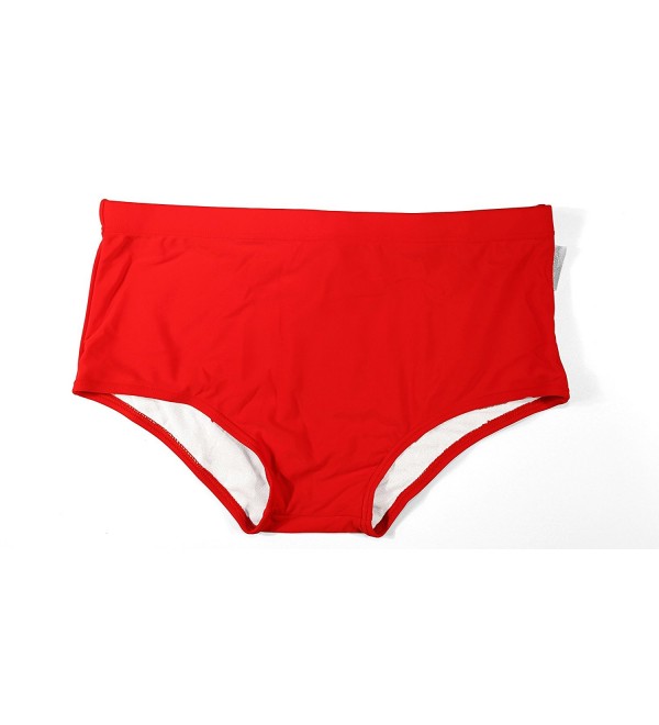 Solid Color Red Men Swimwear Swim Boxer Briefs Bikini Board Surf Shorts ...