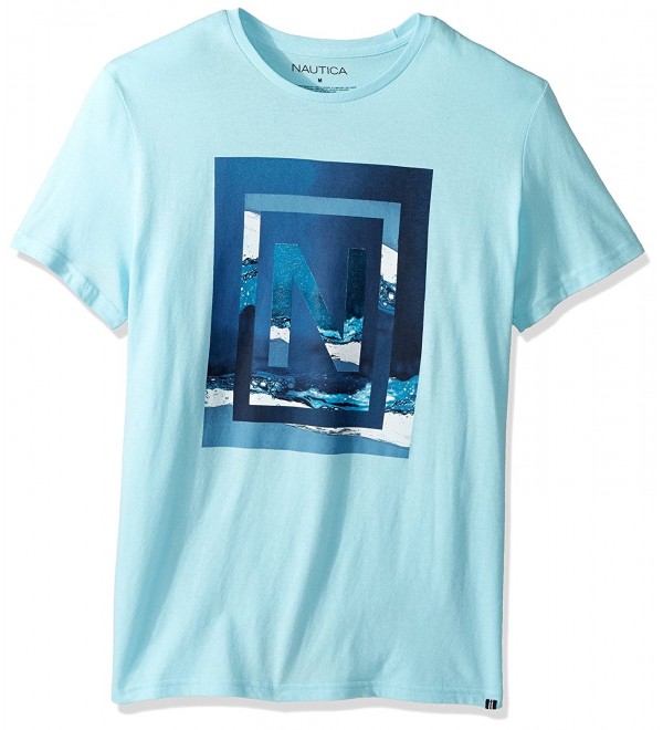 Nautica Sleeve Cotton T Shirt Aqua V72101