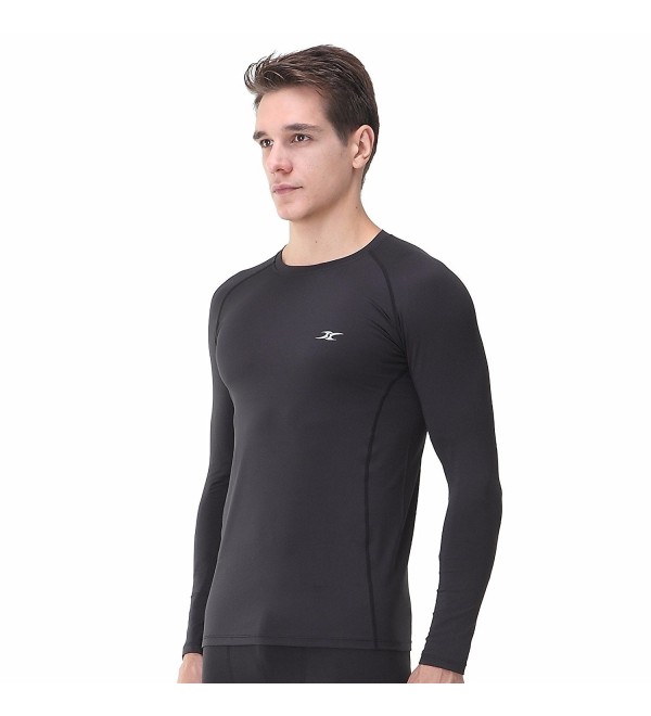 Men's Thermal Underwear Shirts Tops Base Layer Compression Long Sleeve ...