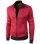 Zipper Striped Sleeve Jackets 006 red