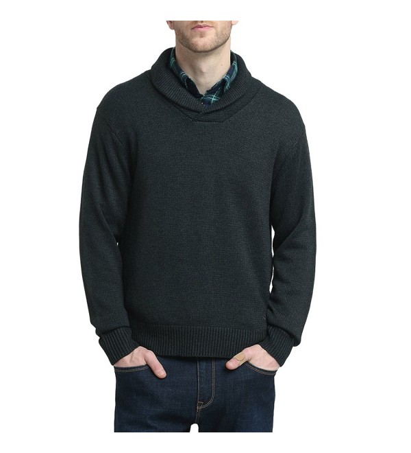 Kallspin Relaxed Collar Sweater Charcoal