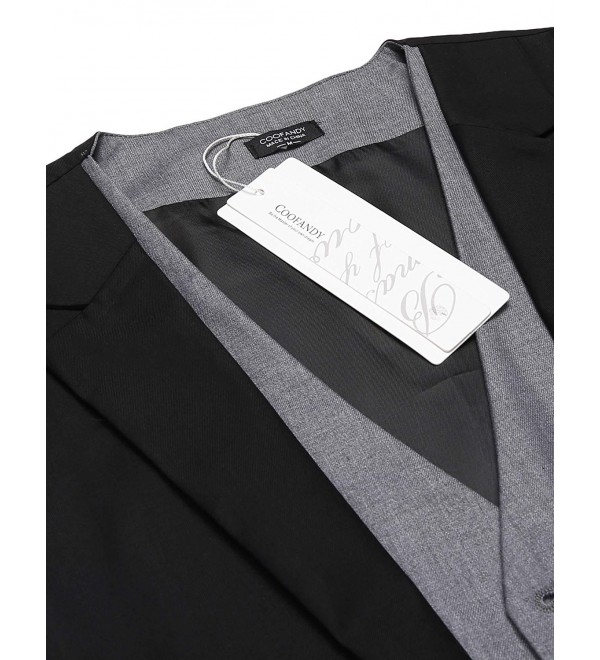 Mens Formal Fashion Layered Vest Waistcoat Dress Vest - Black - C3184YMSZ5G