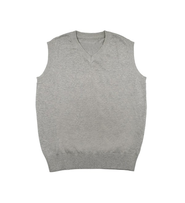 Mens Business Solid Color Plain Sweater Vest- Cotton Fit Casual ...