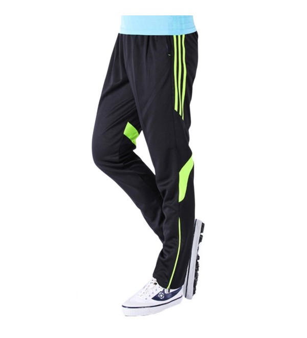 Men's Workout Pants Striped Straight Elastic Waist Gym Athletic Track ...
