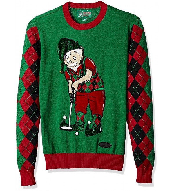 Ugly Christmas Sweater Golfing Emerald