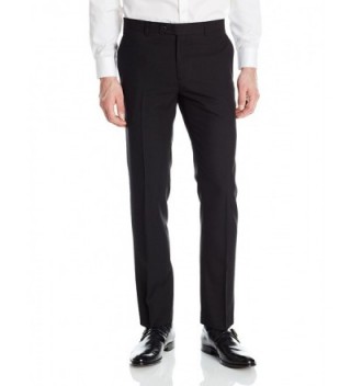 Men's Flat Front Slim Fit Hemmed Suit Separate Pant - Black Sharkskin ...