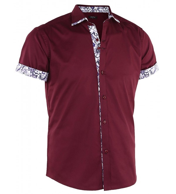 Men's Floral Shirts Short Sleeve Print Dress Shirt Button Down Summer ...