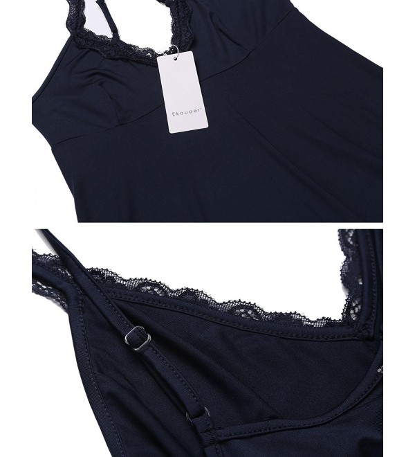 Nightgown Women's Sexy V Neck Sleepwear Soft Slip Chemises Lingerie ...