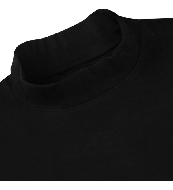 Men's Cotton Blend Interlock Mock Turtleneck Long Sleeves Shirt by ...