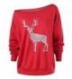 Reindeer Shoulder Slouchy Pullovers Sweatshirt