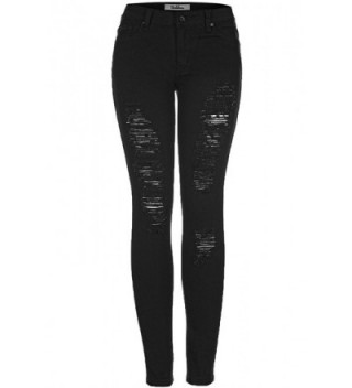2LUV Womens Distressed Skinny Jeans